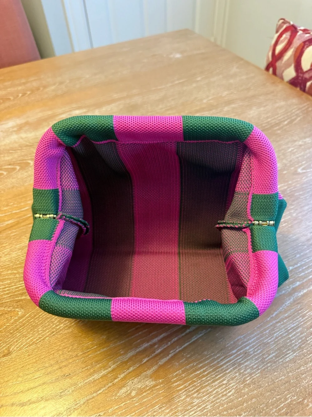Striped Pink and Green Women’s Pouch